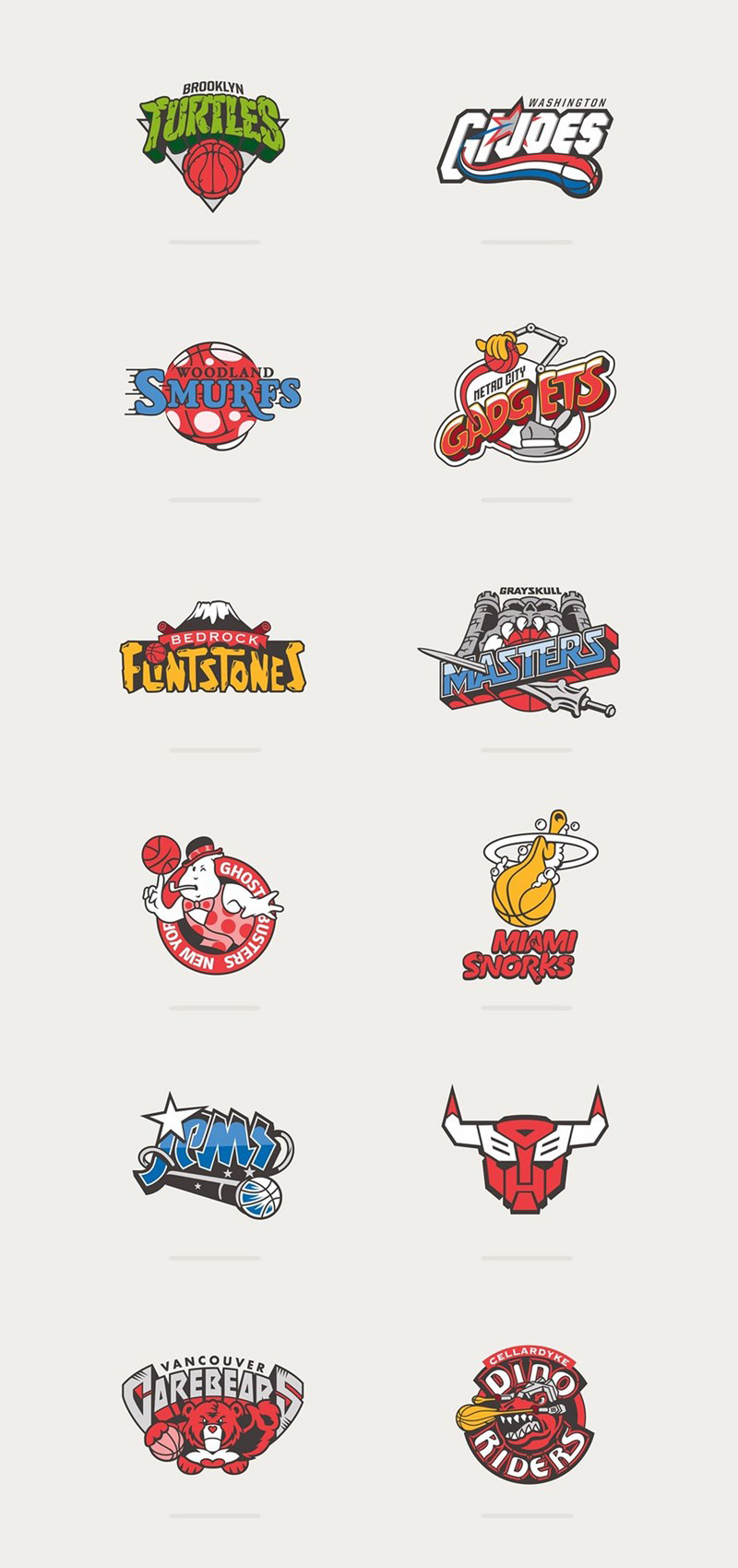 Los logos de la NBA y las caricaturas de los 80s