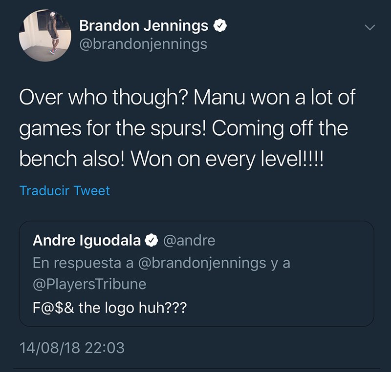 Brandon Jennings a la defensa de Manu Ginóbili