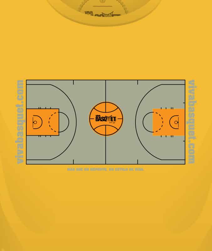 playera amarilla con diseño único de cancha basketball a la venta en viva basquet tienda foto 3