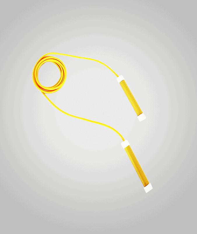 Cuerda para saltar. Entretenida, práctica y deportiva color amarillo