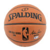Balón Spalding original firmado por Larry Bird y Magic Johnson