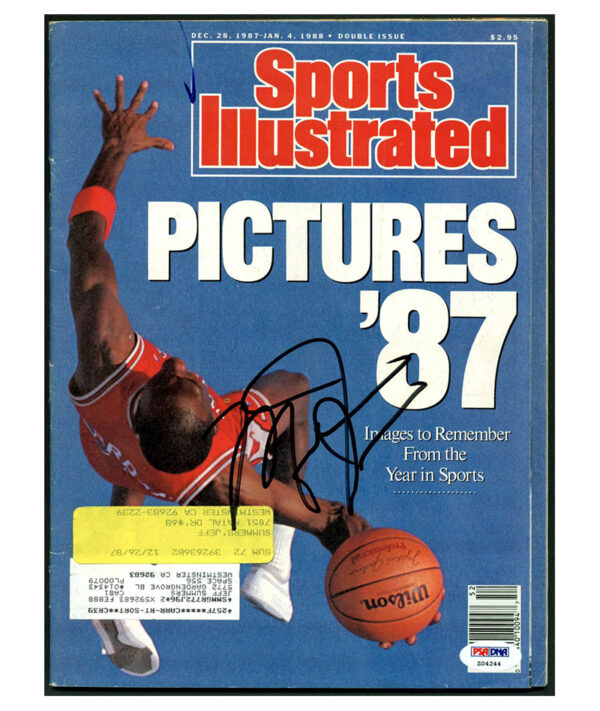 Revista Sports Illustrated autografiada por Michael Jordan