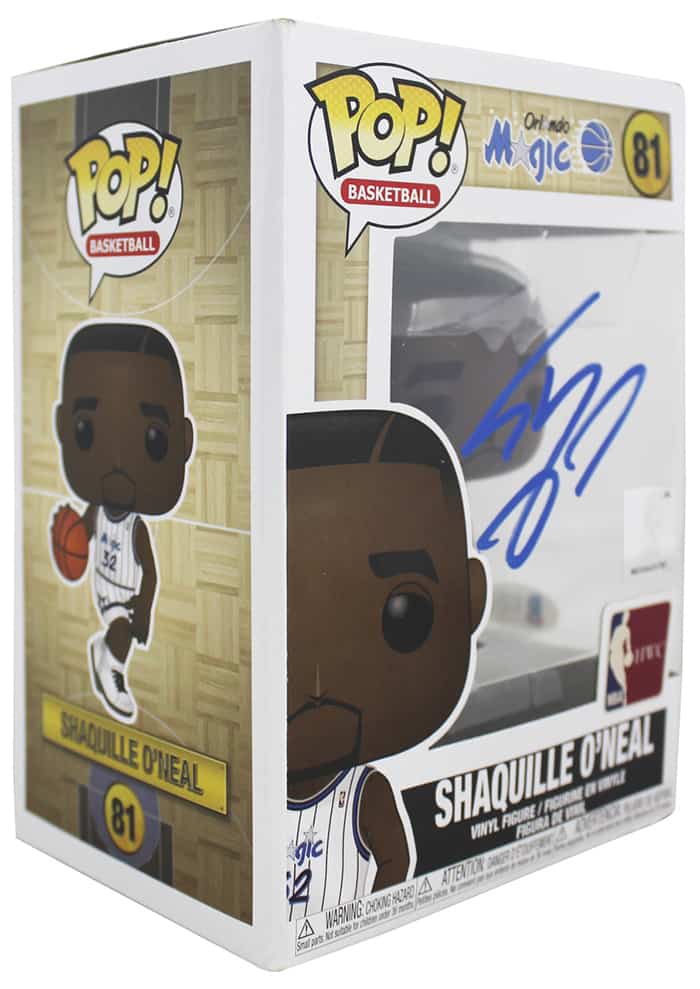 NBA HWC Funko Pop Vinyl Figure firmado por Shaquille O'Neal de Orlando Magic. Con firma color azul.