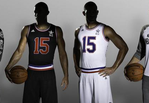 A escena los jerseys del NBA All-Star Game 2015.