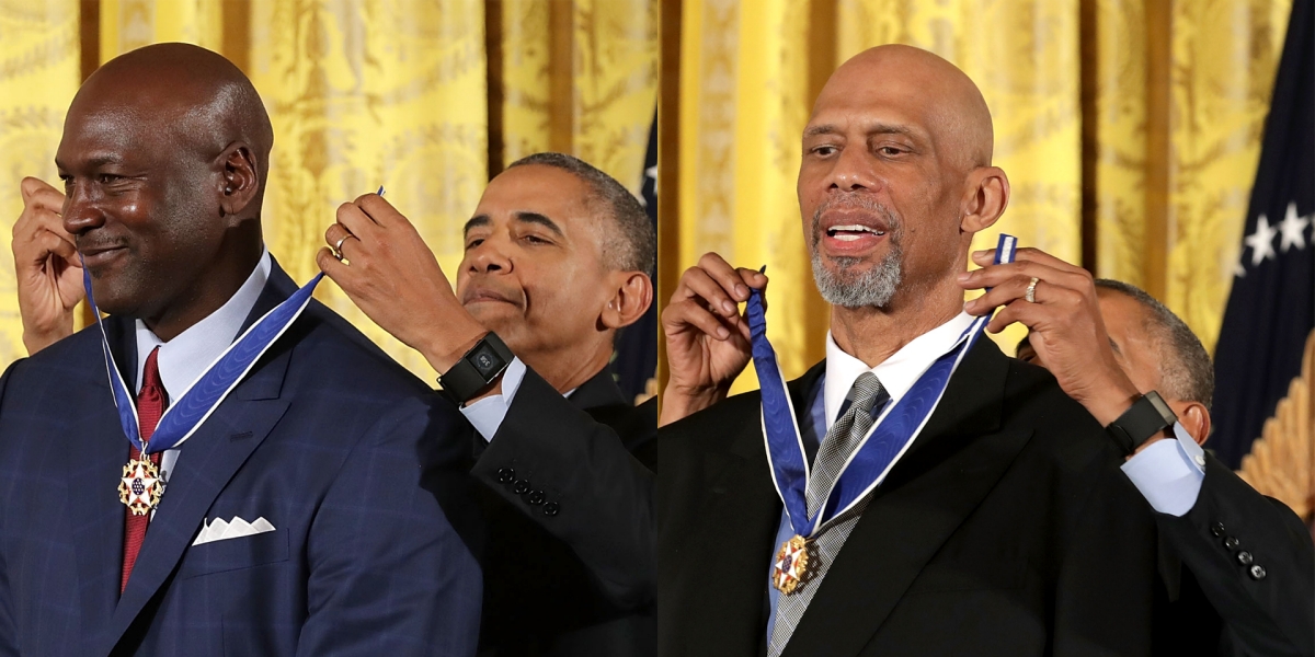 Obama condecora a Michael Jordan y Kareem Abdul-Jabbar