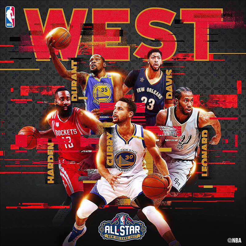 Presentan titulares del All-Star Game 2017, conferencia oeste