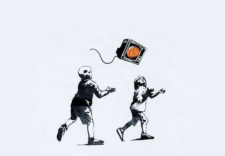 Banksy basquetbol graffiti