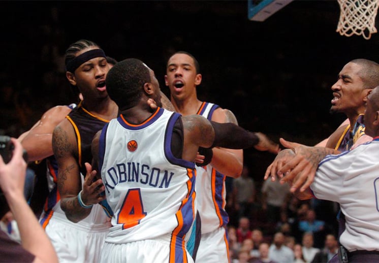 Carmelo Anthony y los Nuggets contra los Knicks